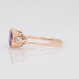 2.4Ct Amethyst Ring with Earth Mined Diamond Accents in Solid 14K Gold – Oval 9x7mm Fine Jewelry