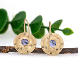 Mahi 14K Yellow Gold Tanzanite Diamond Earrings | Round 5mm