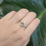 Neptune 14K White Gold Imperial Topaz and Diamond Ring | Pear Shape 7x5mm