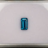 Natural Cambodian Blue Zircon Emerald Cut 9.4x5.4x6.4mm 4.38ct Loose Gemstone