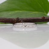 14K white gold natural diamond band ring, minimalist stackable