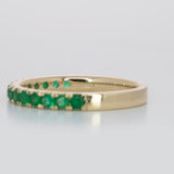 Zambian Emerald Band in Solid 14K Gold – Minimalist Green Emerald Fine Jewelry Stackable Ring