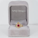 14K yellow gold Madagascar ruby estate ring