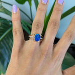 14K rose gold boulder opal ring