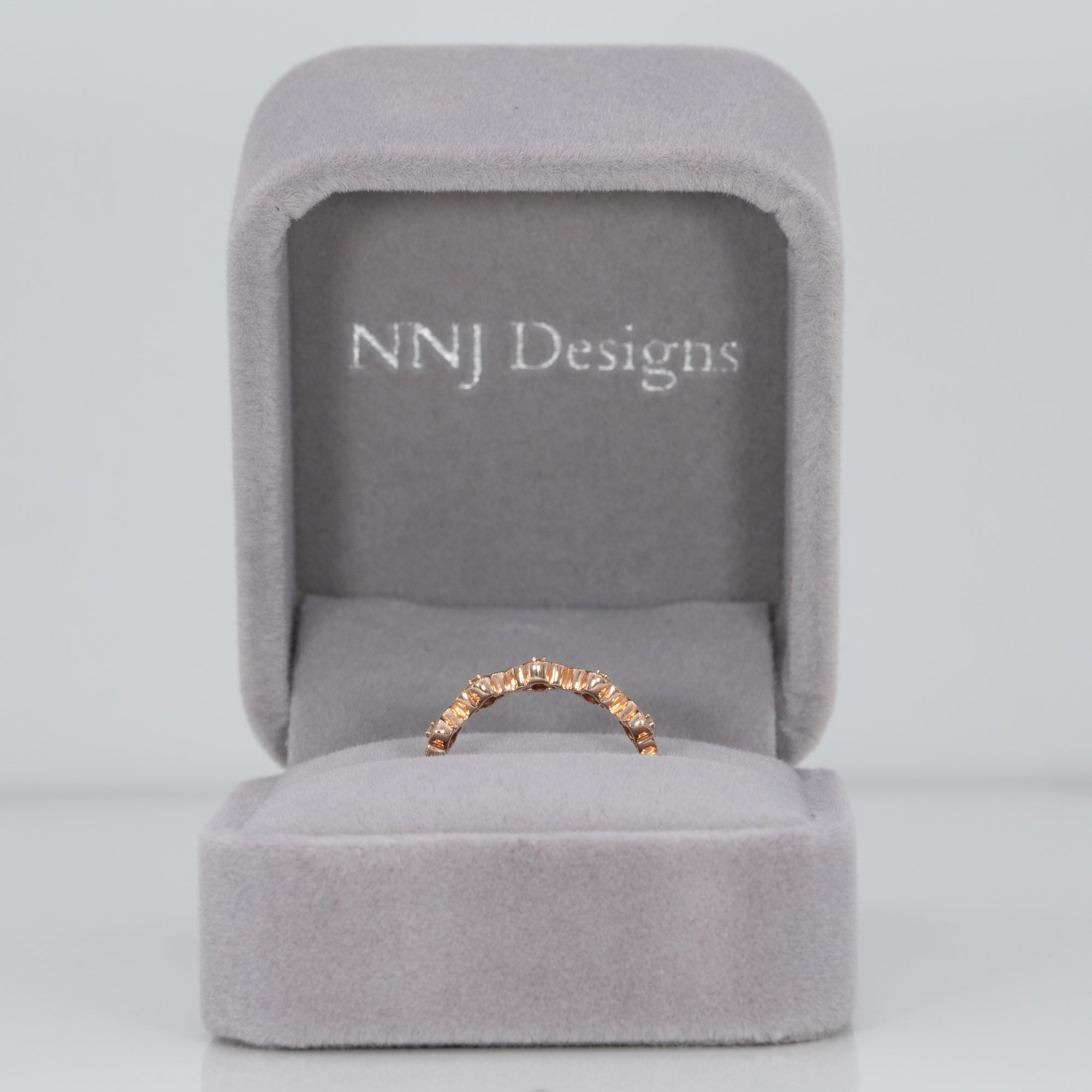 14K rose gold diamond band