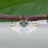 14K white & yellow gold alexandrite ring with diamond accents