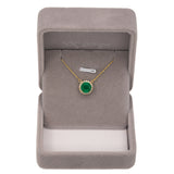 Elegant 1.8Ct Natural Zambian Emerald and Earth Mined Diamond Accents: Solid  14K Gold – Round 8mm Emerald Jewelry