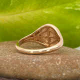 Leo Ring with Natural Diamond Accents in Solid 14K Gold, Fine Jewelry