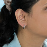 14K white gold Zambian emerald earrings with diamond halos
