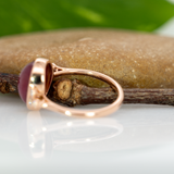 Skye Solid 14k Gold Star Ruby Ring with Natural Diamond Accents, Oval 11.6x9mm