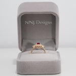 14K yellow gold burma ruby ring