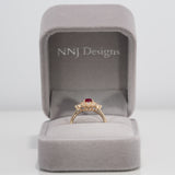 14K yellow gold burma ruby ring