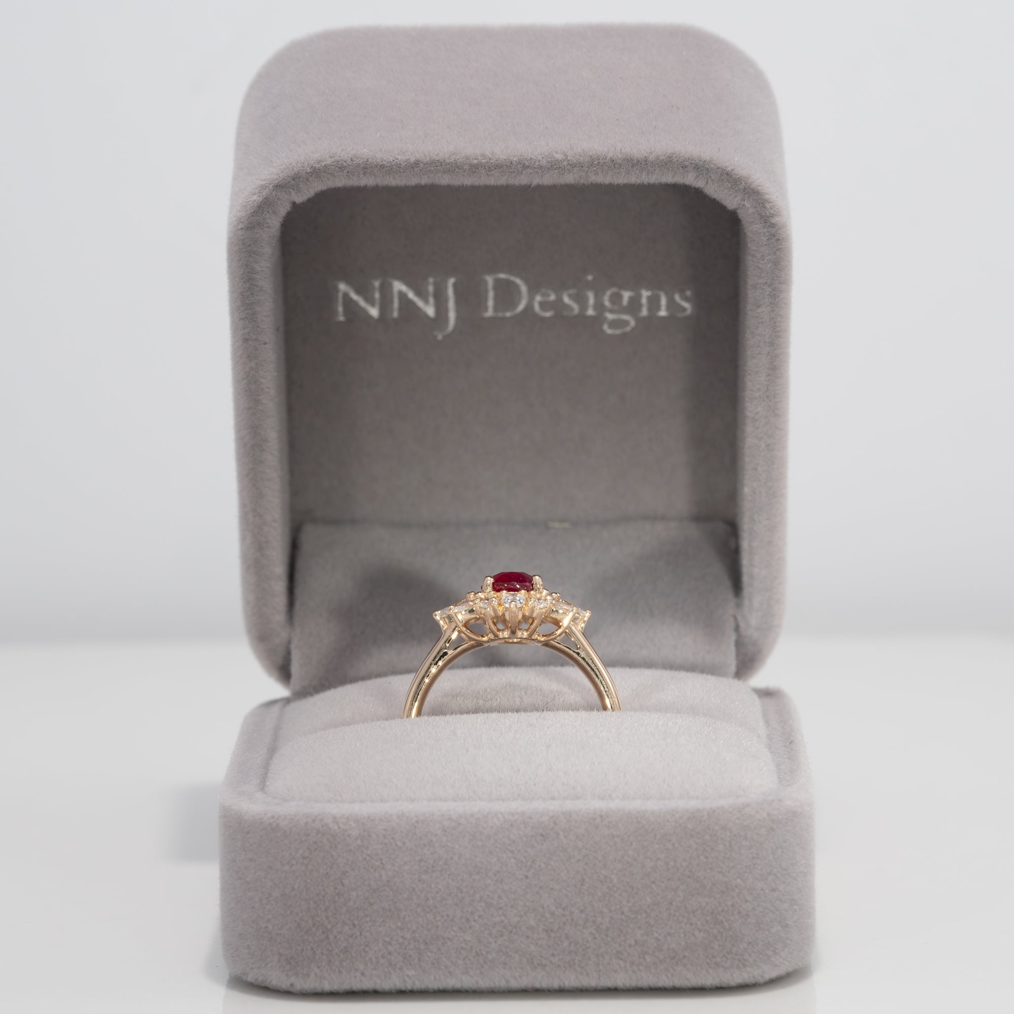14K yellow gold burma ruby ring