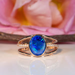 14K rose gold boulder opal ring