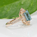 14K yellow gold cambodian blue zircon ring