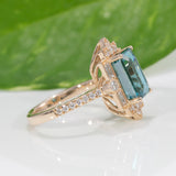 14K yellow gold cambodian blue zircon ring