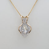 IGI Certified 3.3Ct Lab Diamond Pendant Necklace with Earth Mined Diamond Accents in Solid 14K Gold - 13x8mm Fine Jewelry