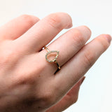 Fine Natural Diamond Pear Halo Ring: Solid 14K Gold – Elegant Statement Jewelry