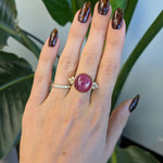 14K yellow gold star ruby ring