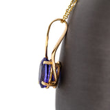 Estate 14K Yellow Gold Tanzanite Solitaire Pendant | OV 10x8mm