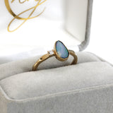 Jenna 14K Yellow Gold Boulder Opal Diamond Ring | Fancy 9.5x5.5mm