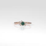14K rose gold alexandrite ring with diamond accents