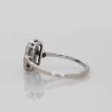 London Blue Topaz Ring with Earth Mined Diamond Accents in Solid 14K Gold – 6x4mm Emerald Cut Fine Jewelry Ring