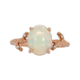 Aastha 14K Rose Gold Ethiopian Opal Diamond Ring | Oval 10x8mm
