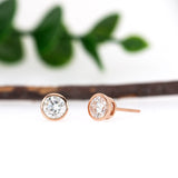 5mm Round - 14K Solid Gold Lab Diamond Solitaire Studs