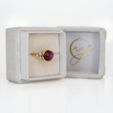 Calyx Solid 14k Gold East - West Star Ruby Ring with Natural Diamonds Accents, Oval 11x9mm