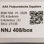 0.4 carat natural Ceylon padparadscha sapphire pear 4.8x4mm loose gemstone – view 2