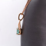 Siddhi 14K Rose Gold Afghan Tourmaline and Diamond Accents Pendant | OV 6x4mm