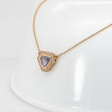 Cara Solid 14K Gold 1.3ct Sapphire Pendant with Chain, Earth Mined Diamonds Halo