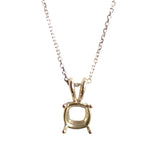 14K Gold Square Cushion Shape Pendant Setting, Finding, Basket