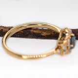Ishani 14K Yellow Gold Blue Diamond and White Diamond Ring | Round 4.6mm