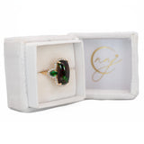 Cora Solid 14k Gold Ethiopian Opal Ring with Natural Diamonds Accents, Cushion 16.5x9mm