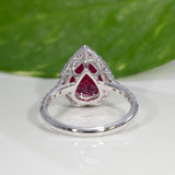 14K white gold madagascar ruby ring