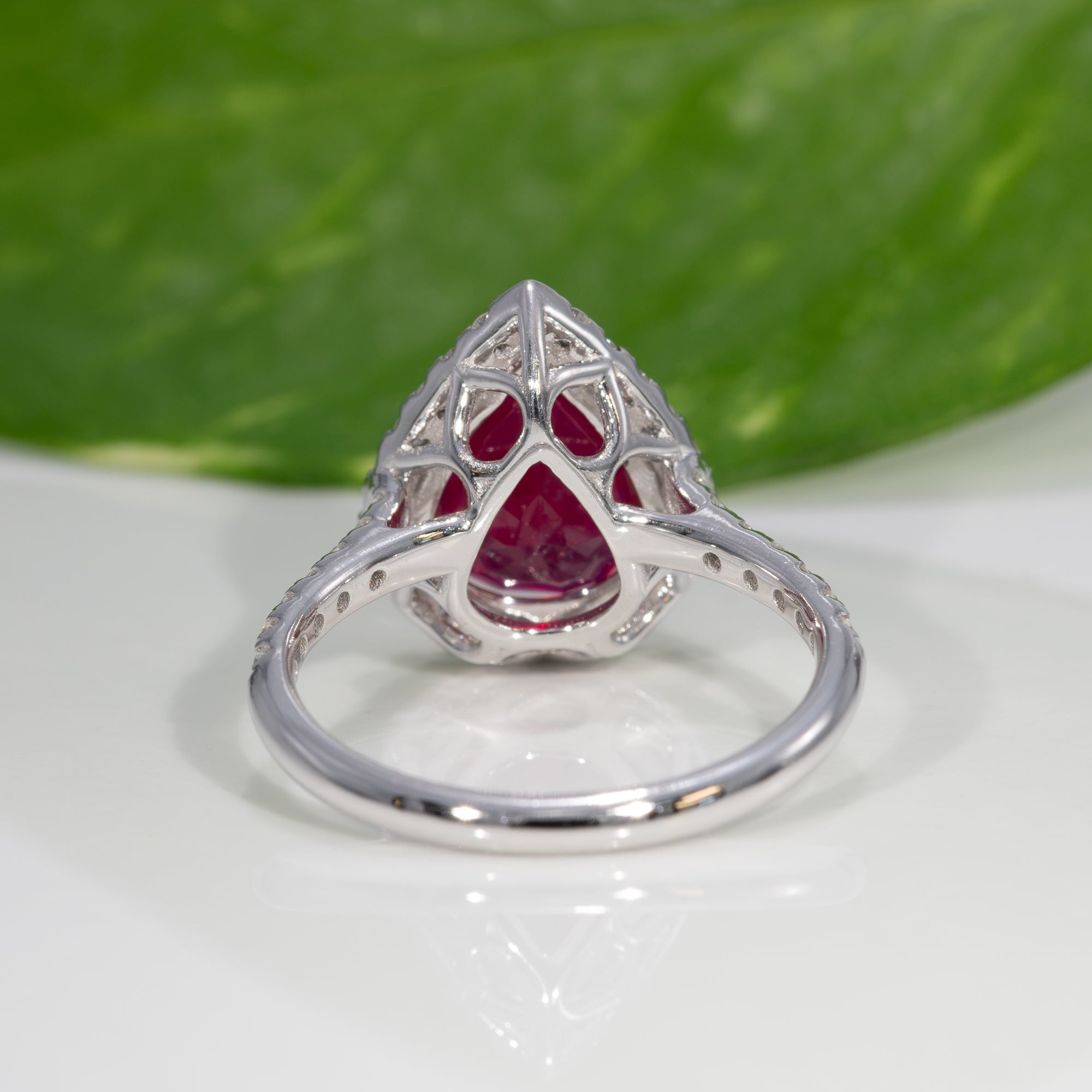 14K white gold madagascar ruby ring