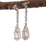 Ayra 14K White Gold Morganite and Aquamarine Dangle Earrings with Natural Diamonds