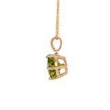 Vanya 14k Solid Gold Peridot Pendant with Natural Diamonds Accents | Round 10mm