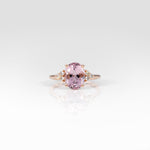 14K rose gold Cor de Rosa morganite ring with diamond accents