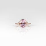 14K rose gold Cor de Rosa morganite ring with diamond accents