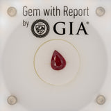 GIA Certified Premium Mozambique Ruby Pear 8.9x6.6mm 1.36-Carats – Loose Gemstone for Fine Jewelry