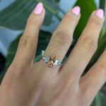 14K white & rose gold imperial topaz ring with diamond accents