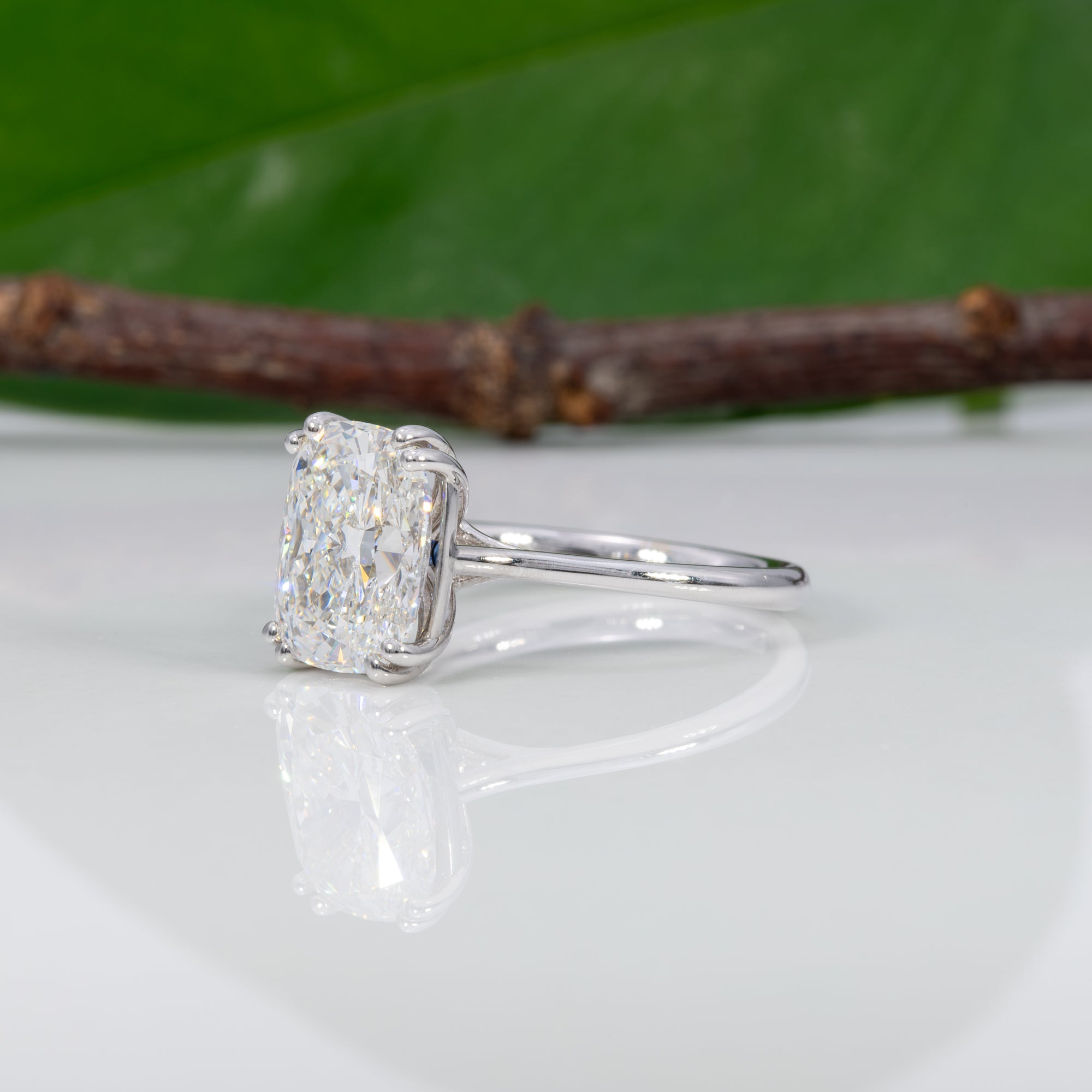 14K white gold lab grown diamond ring