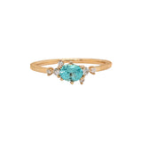 Kavya 14K Yellow Gold Afghan Paraiba Color Tourmaline Diamond Ring | 4.8mm