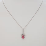 14K white gold padparadscha sapphire pendant