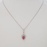 14K white gold padparadscha sapphire pendant