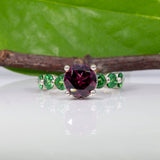 14K white gold purple garnet ring