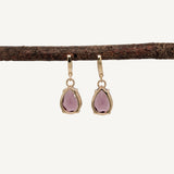 Mona 14K Yellow Gold Amethyst Levertops | Pear Shape 15x11mm